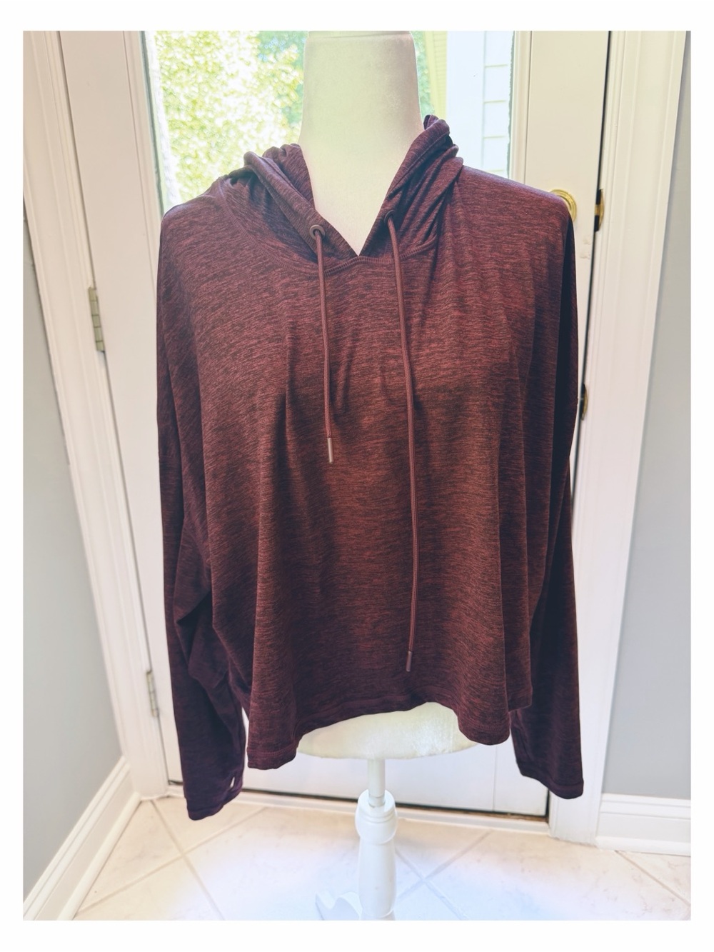NWOT Athleta Cozy Hooded Pullover Sweater - Burgundy